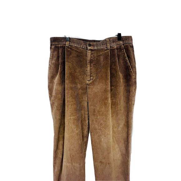 Vintage Brown Corduroy 36x30 Pants Relaxed Baggy Loose 90's Tag 36x32 USA - Picture 4 of 10